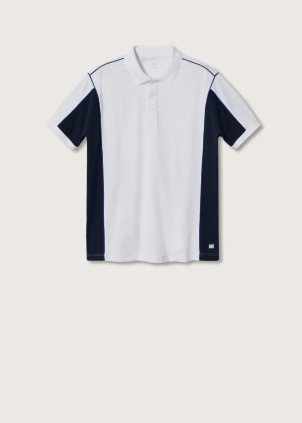 Polo respirável com bloco de cor